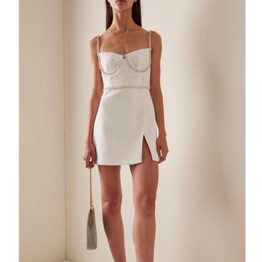 Self-Portrait Lace Bodice Mini Dress